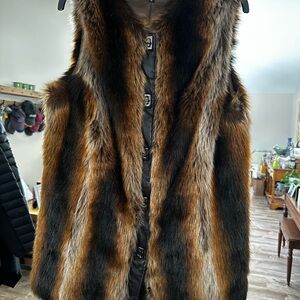 Fabulous Furs Brown Faux Fur Vest